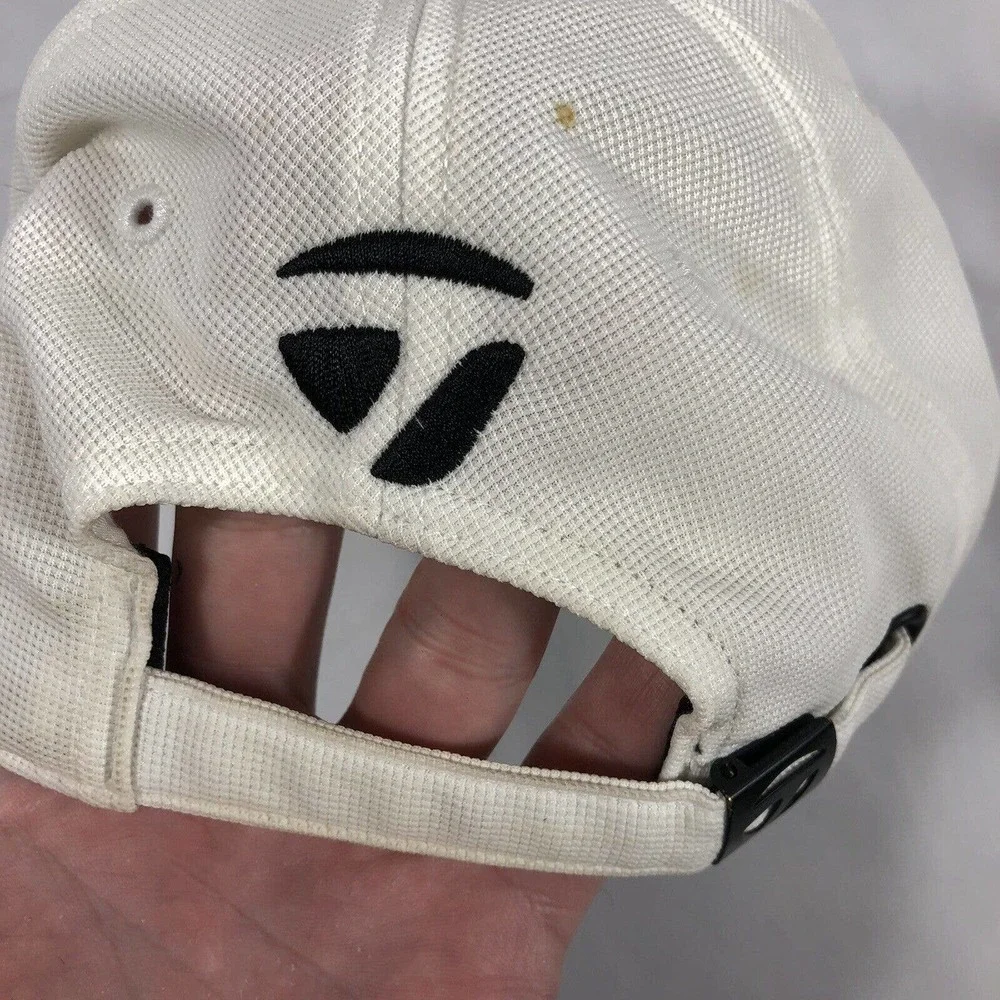 TaylorMade 1R Golf Hat White Embordered Baseball Cap Adjustable Polyester OSFM